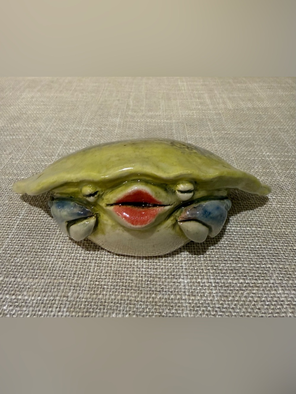Gerrol Benigno Studio G Whimsical Ceramic Blue Crab Sculpture Studio Pottery Vtg